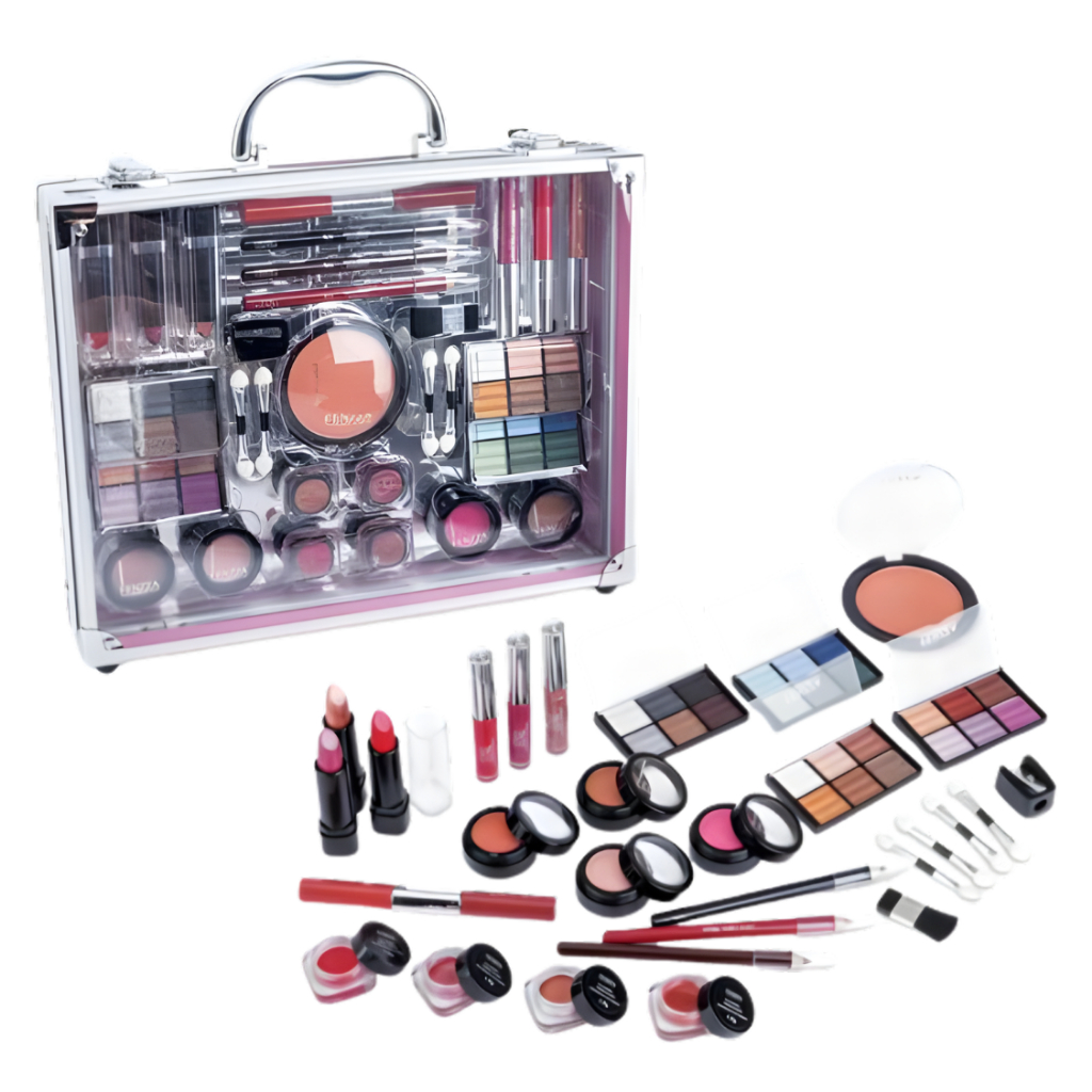 Maleta Maquiagem Fenzza Muse Prateada 28 Itens Completa Sombra Batom Blush Kit Profissional