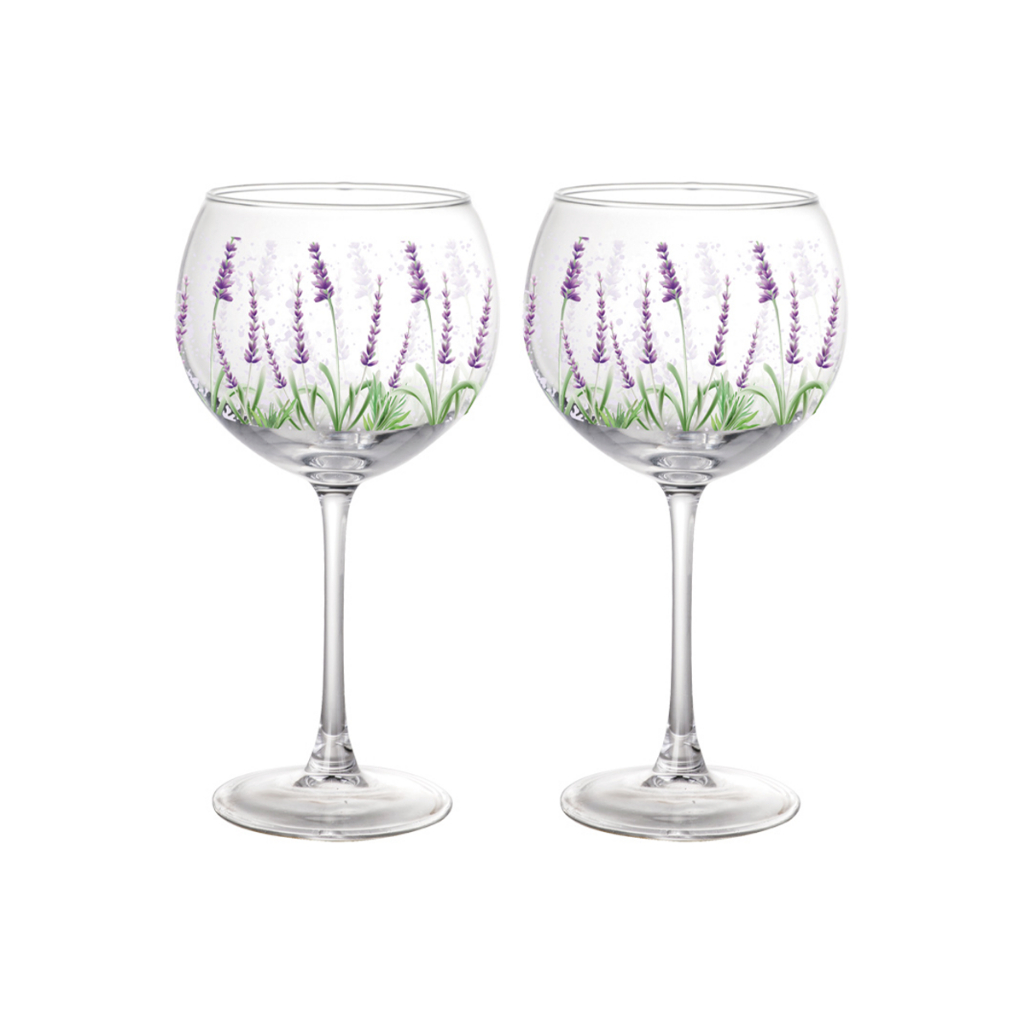 2 Taças Blow Em Vidro Lavanda e Cerejeira para Gin 630ml em Oferta na Shopee