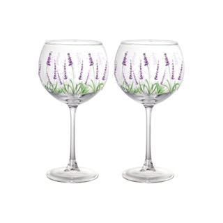 2 Taças Blow Em Vidro Lavanda e Cerejeira para Gin 630ml em Oferta na Shopee