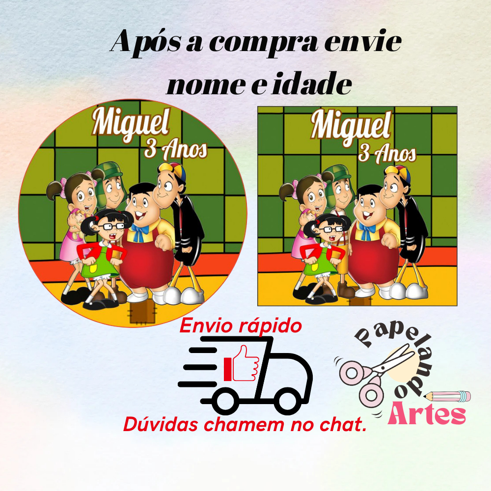 40/60/100 Adesivos Turma do Chaves Personalizados Para Festa 5x5 S/Recorte (Envio rápido) em Oferta na Shopee