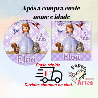 40/60/100 Adesivo Princesa Sofia Personalizados Para Festa 5x5 S/Recorte (Envio rápido) em Oferta na Shopee