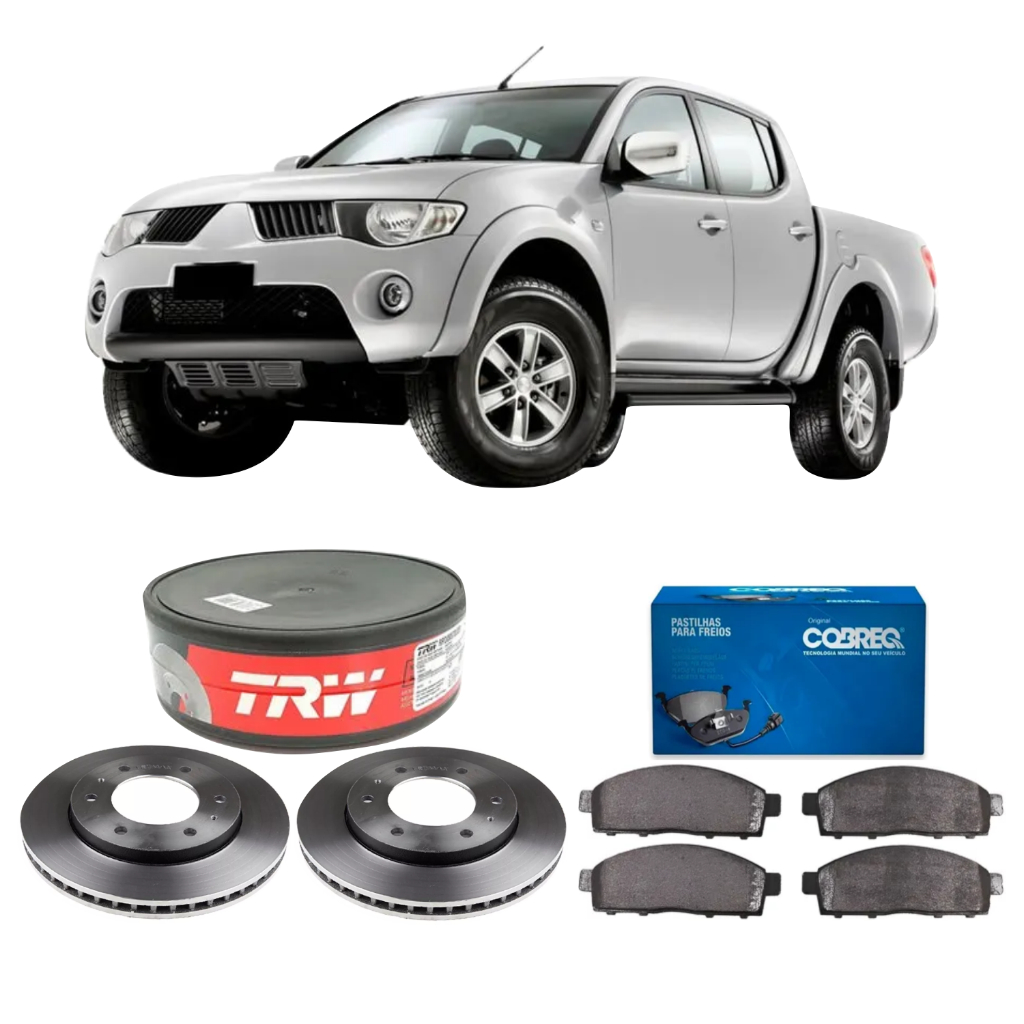 Disco de Freio Trw + Pastilha Cobreq Diant L200 Triton 2008 A 2020