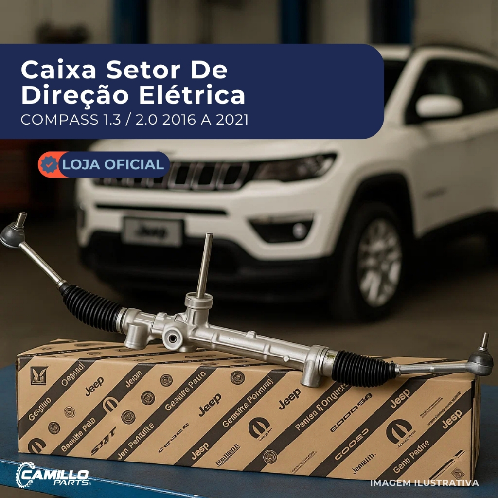 Caixa Direção Eletrica Jeep Compass Renegade Original Completa Axiais Terminais
