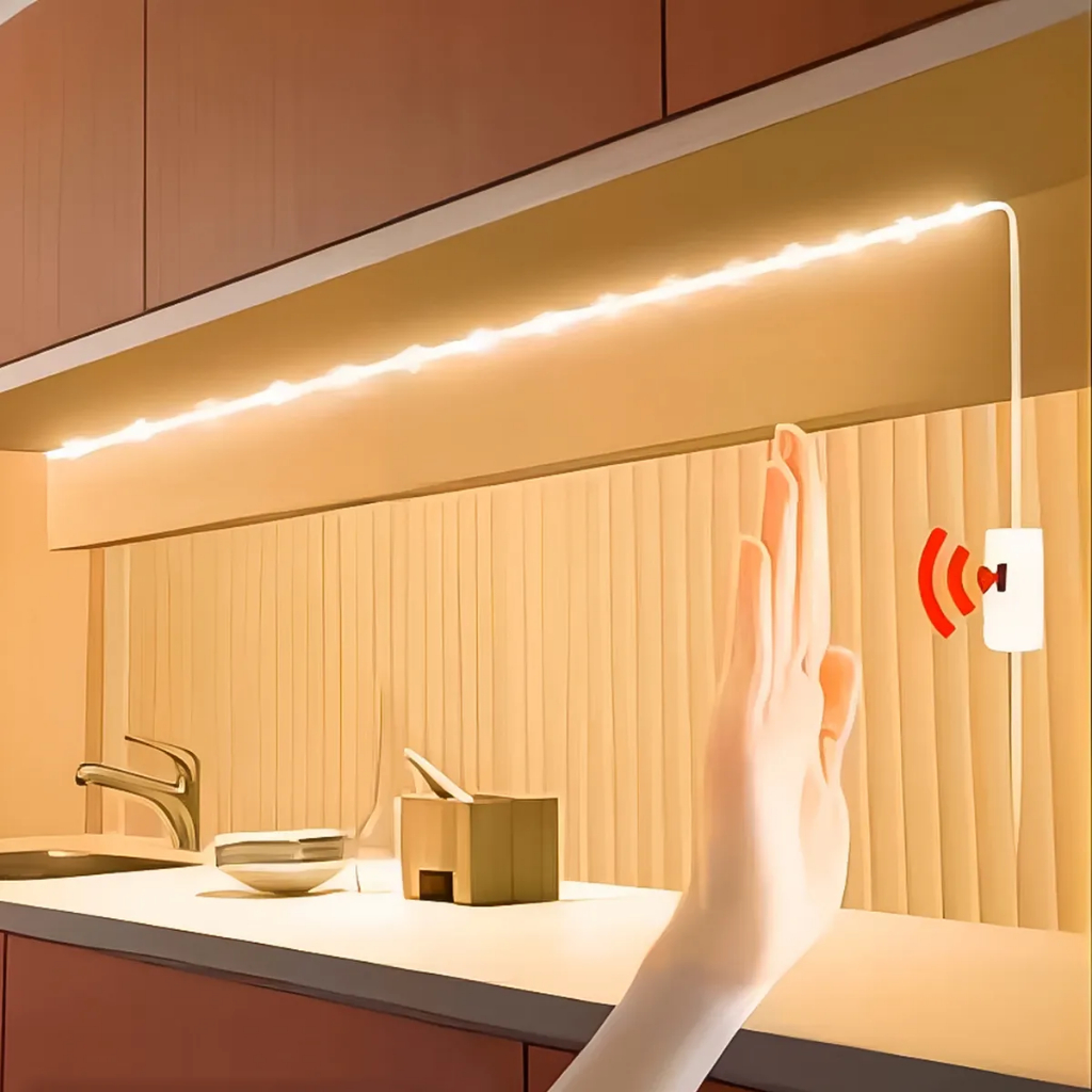 Fita LED Automática Com Sensor Movimento, 1m e 2m, Luz Quente e Fria, USB, LexLight