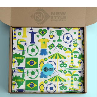 Papel de seda Premium 35x50 cm BRASIL em Oferta na Shopee