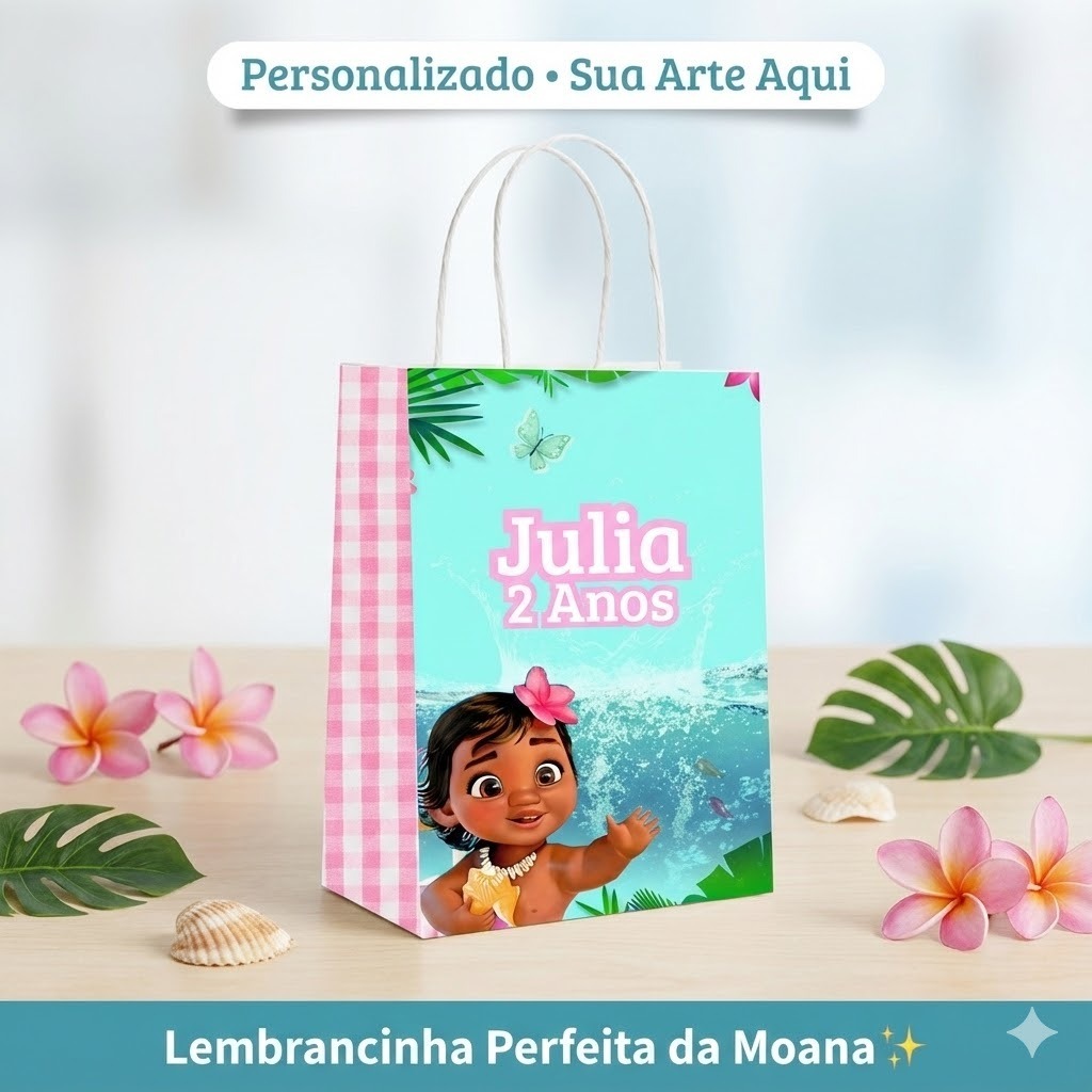 Sacolinha Surpresa - Moana Baby - Qualquer tema - Sacola Lembrancinha - Personalizados Aniversario Festa