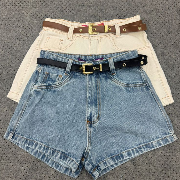 SHORT JEANS FEMININA LISA CINTURA ALTA OFF MODA VERÃO em Oferta na Shopee