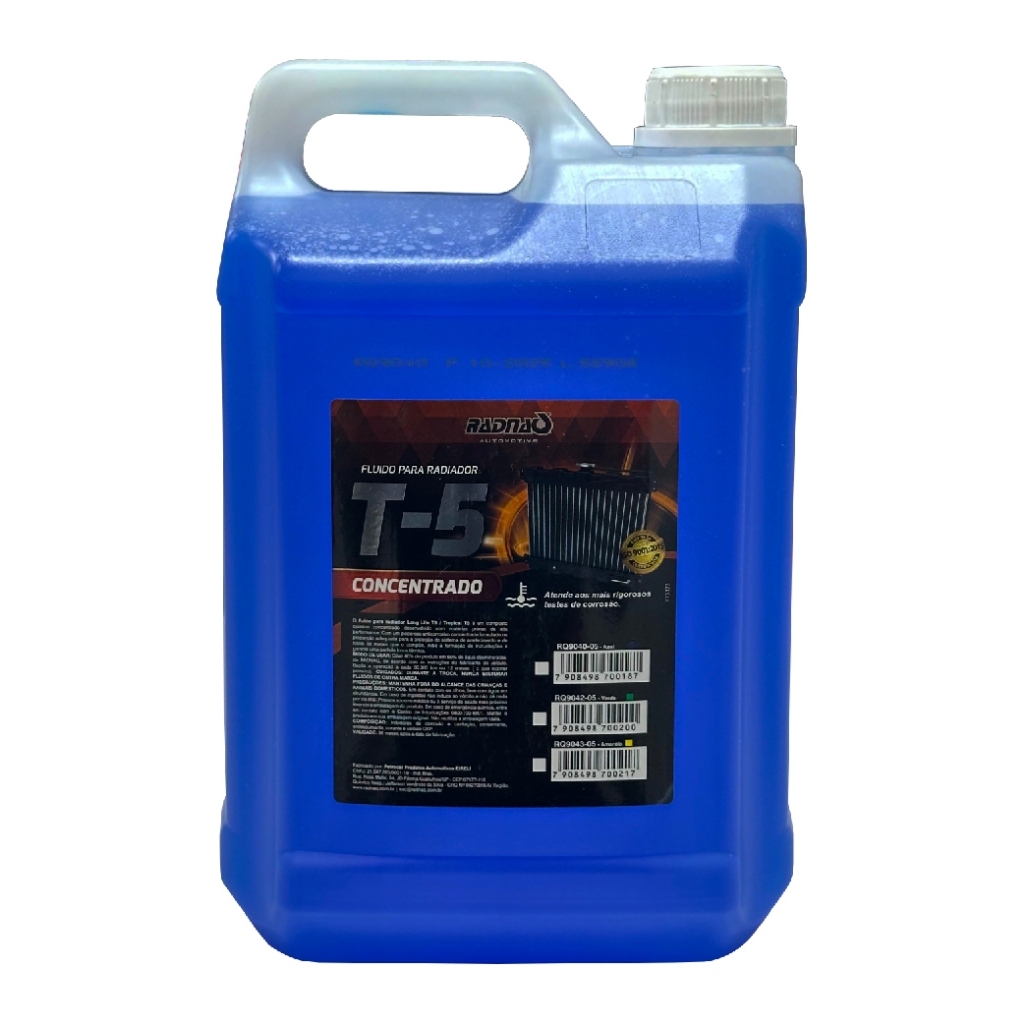 Aditivo Radiador Radnaq T-5 Concentrado Azul 5 Litros Galão Original