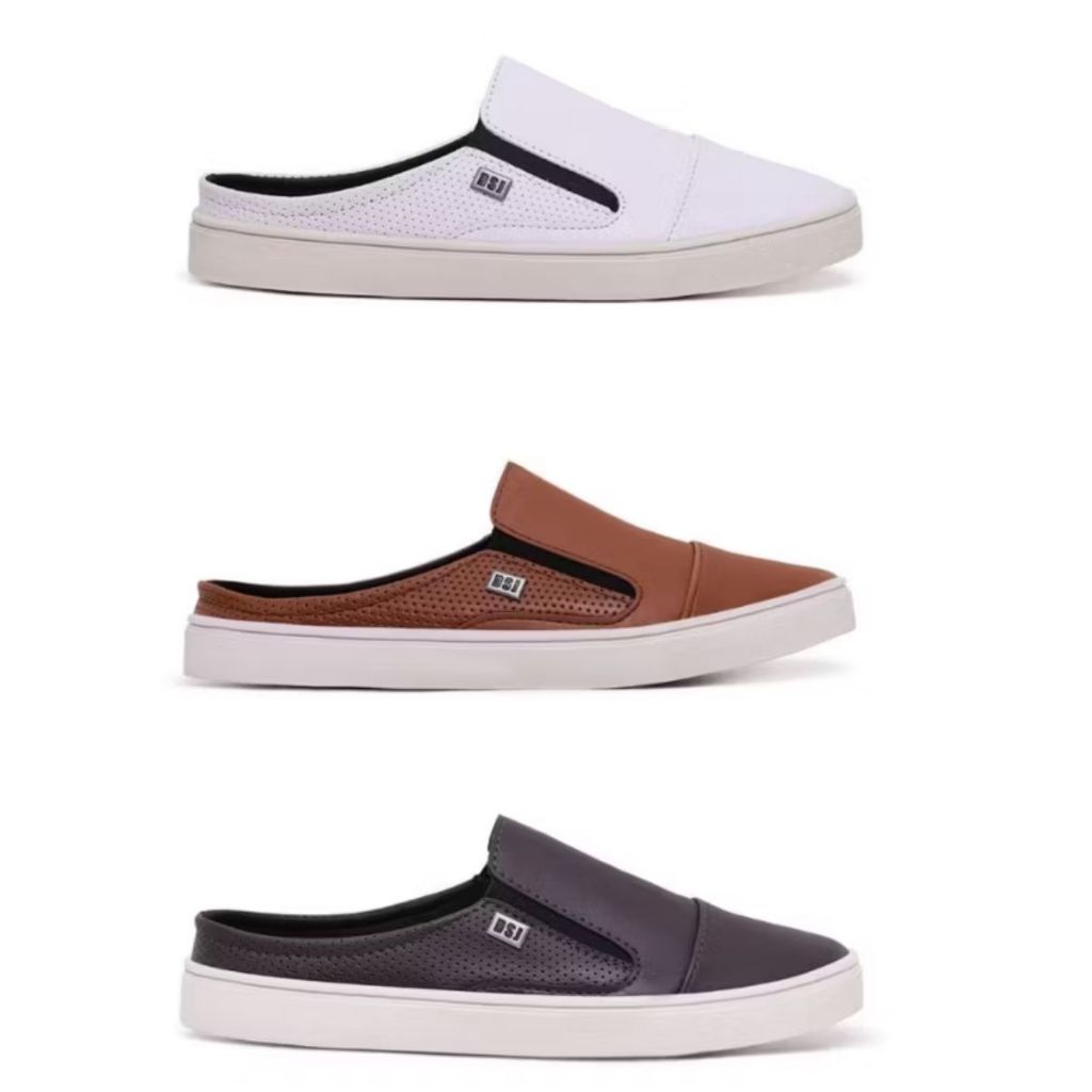 Kit 3 Tenis Masculino Mule Slip On Sapatenis Mocassim Confortável