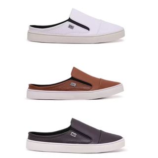 Kit 3 Tenis Masculino Mule Slip On Sapatenis Mocassim Confortável