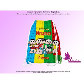 Mochilinha Saco Personalizada Turma da Mônica  Festa Aniversário Lembrancinha Saquinho Infantil em Oferta na Shopee