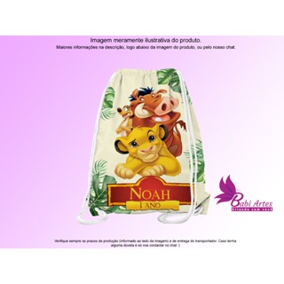 Mochilinha Saco Personalizada O Rei Leão  Festa Aniversário Lembrancinha Saquinho Infantil em Oferta na Shopee