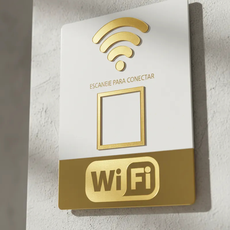 Placa De Sinalização Qrcode Wifi 14x18 Cm em Oferta na Shopee
