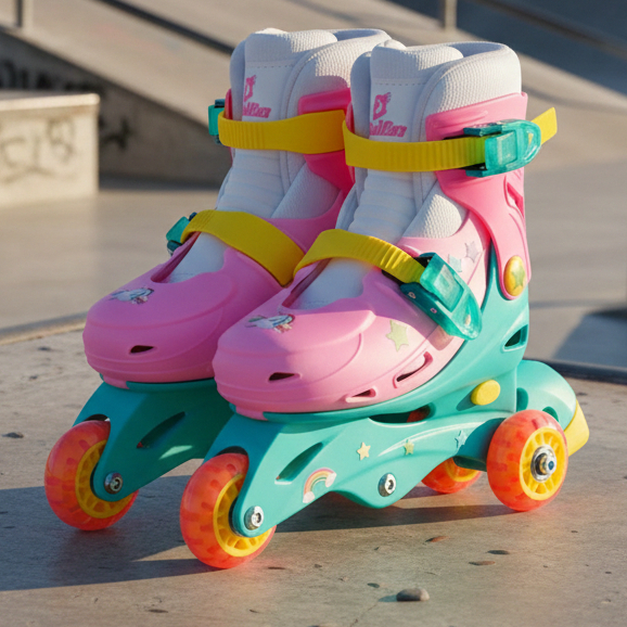 Patins Tri Line Ajustável Unicórnio C/ Acessórios - Fênix Brinquedos