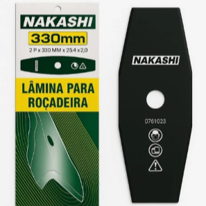 Lâmina Nakashi 2 Pontas para Roçadeira – 330mm x 25,4mm x 2mm