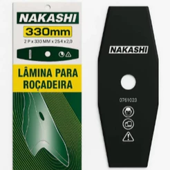 Lâmina Nakashi 2 Pontas para Roçadeira – 330mm x 25,4mm x 2mm