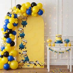 Capa de Painel Romano Veste Fácil Decoração Festa Infantil Tema Minions