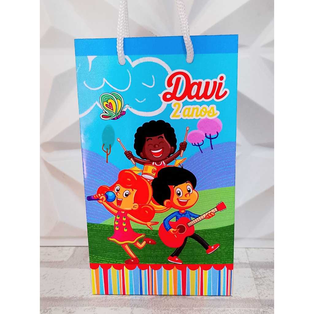 Sacolinha Personalizada 3 PALAVRINHA MENINO Aniversário Infantil Mimos e Lembrancinhas para Festa KIT PEGUE E MONTE