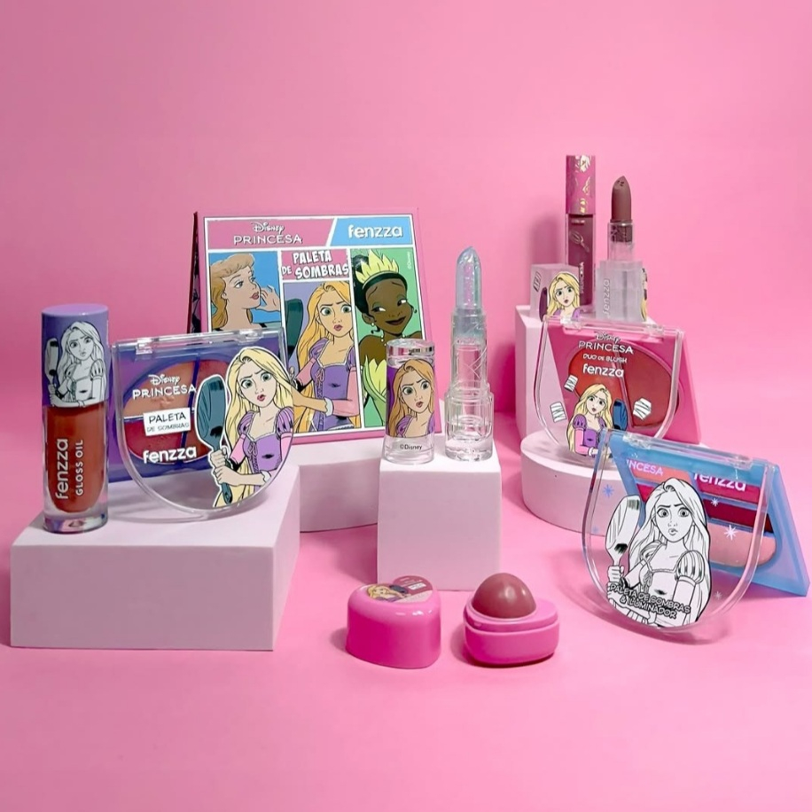 Lançamento Linha Princesas Disney Fenzza | Paleta de Sombra + Batom + Gloss + Blush + Iluminador
