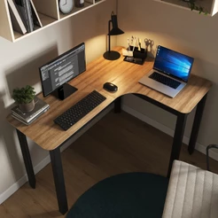 Mesa Gamer Legos 120cm em L de Canto para Home Office Setup Escrivaninha Geek Com Cantos Arredondados Design Moderno