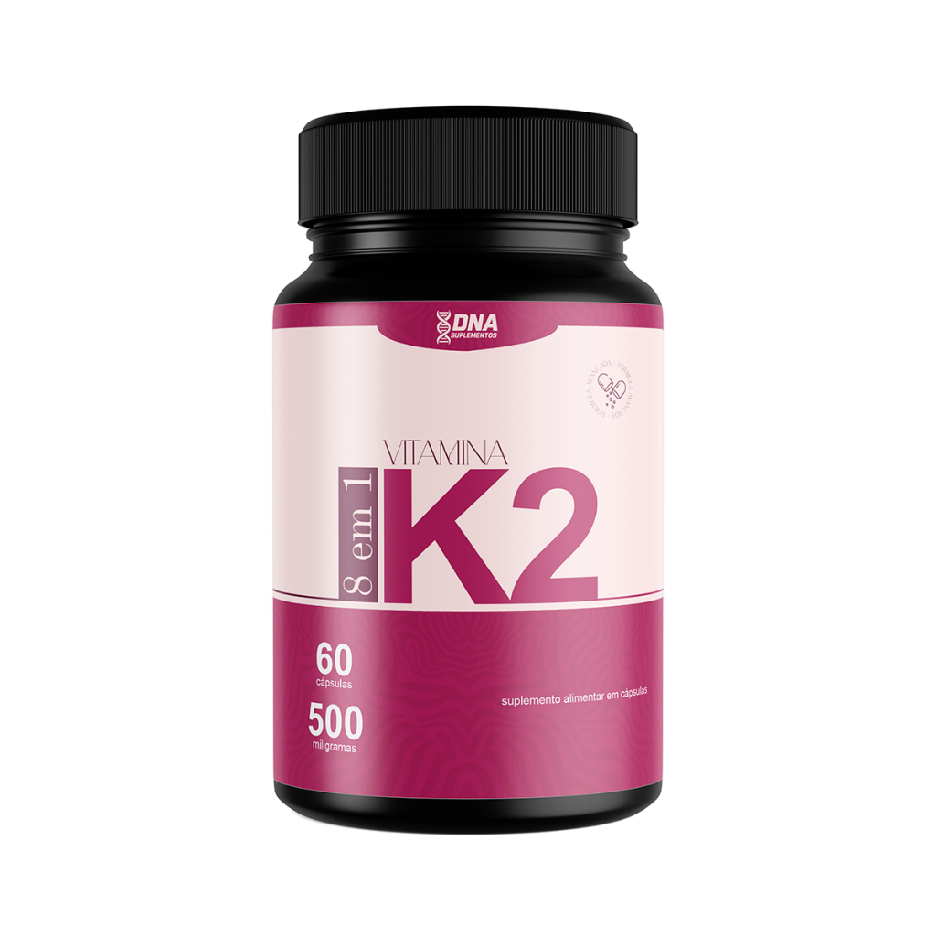 Vitamina K2 8 em 1 - Para Pele e Rosto - Beleza, Colágeno e Antioxidantes | 60 Cápsulas | DNA Suplementos