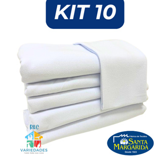 Pano De Prato com 10  Grande Grosso 41 x 69 Branco Santa Margarida Pé de Galinha Legitimo em Oferta na Shopee