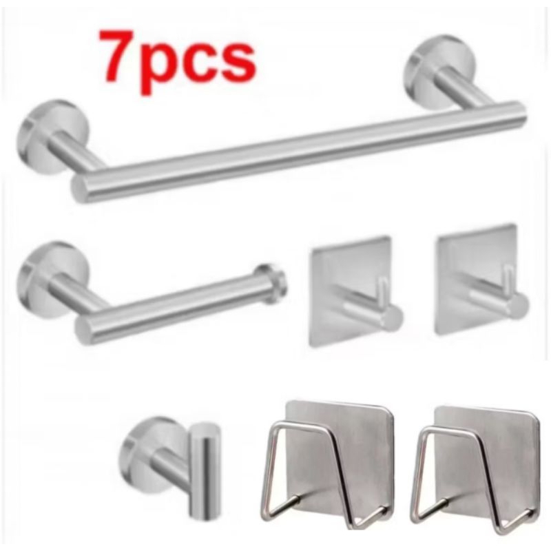Kit Acessórios Banheiro Cabide Toalheiros Papeleira 7 Peças Aço Inox 15034 em Oferta na Shopee
