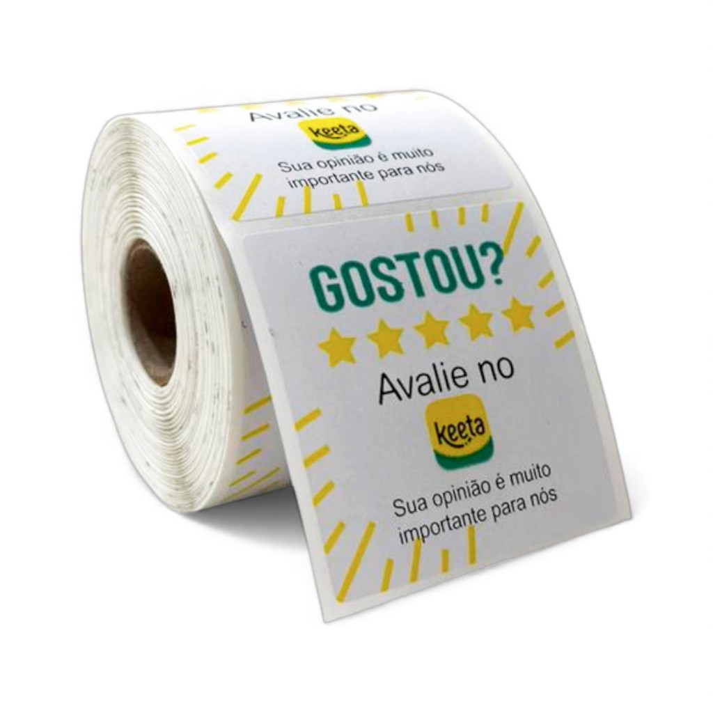 Lacre Keeta Avalie 6x6cm - Etiqueta Adesiva 500un em Oferta na Shopee
