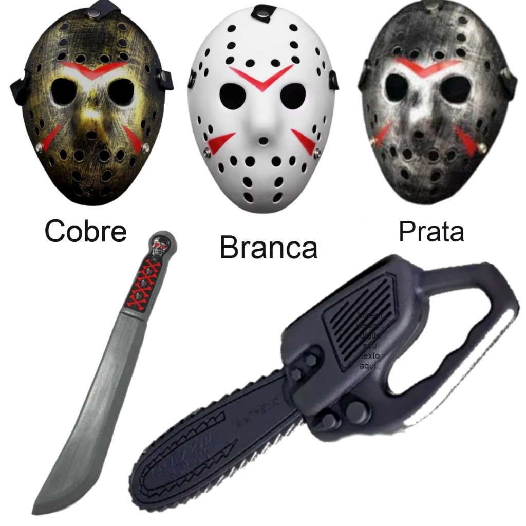 Máscara e Facão de Plástico Jason Voorheels Sexta-feira 13 Fantasia Halloween Cosplay Festa Completo em Oferta na Shopee