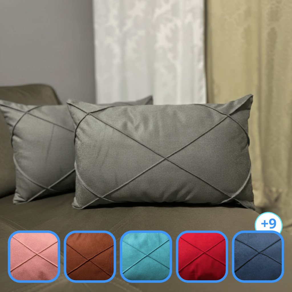 Kit 02/04 Almofadas Com Refil Baguete Retangular Suede Drapeada 30x50cm Decorativas Para Sofá e Cama em Oferta na Shopee