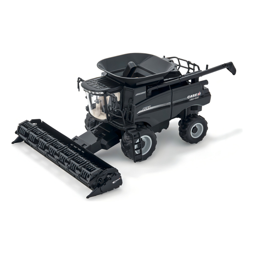 Miniatura Colheitadeira De Grãos Axial Trator Brinquedo Case Black Edition Usual Brinquedos