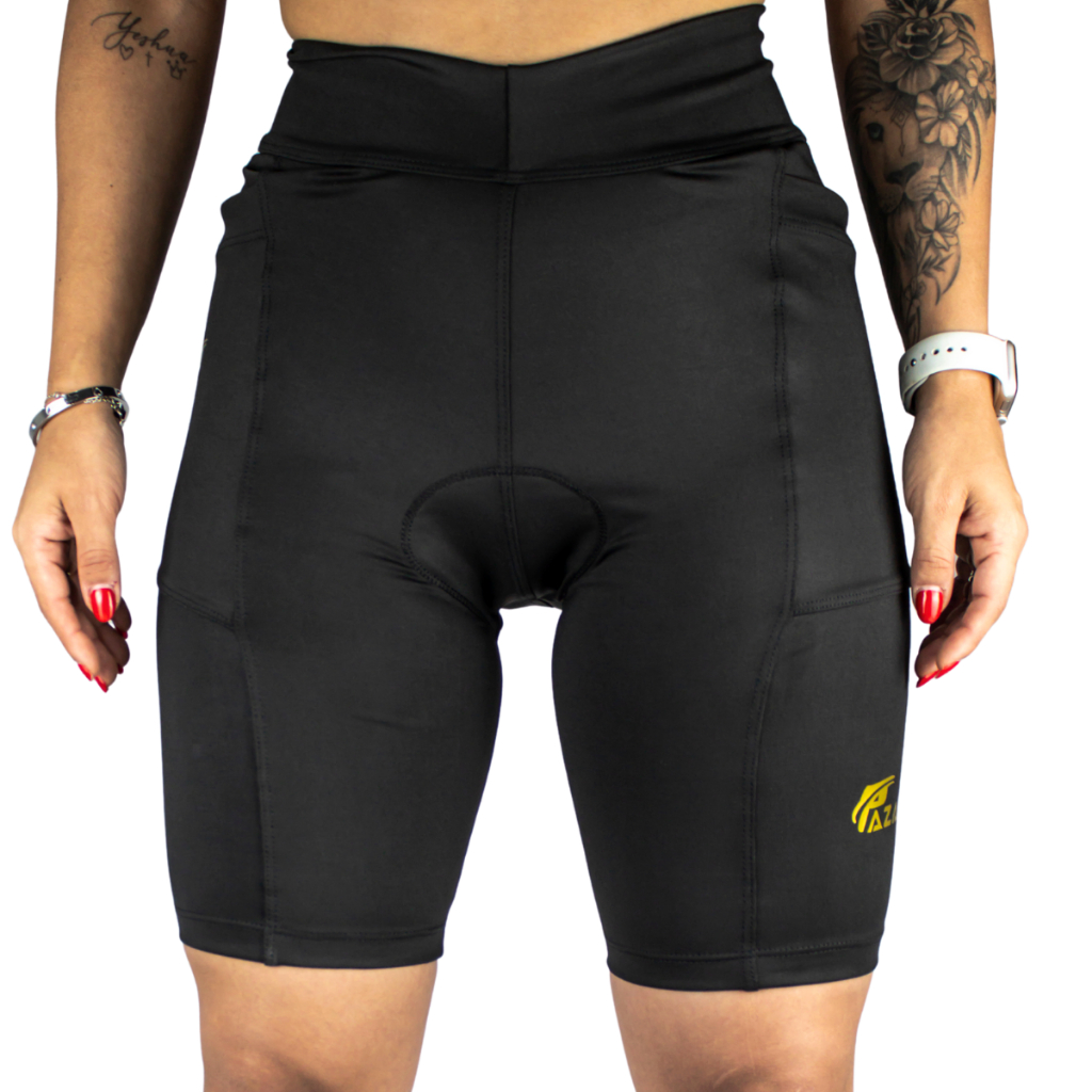 Bermuda Short Ciclismo Compressao Bike Mtb Feminino Forro Gel Alta Densidade Proteção UV
