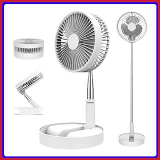 Ventilador Portátil Dobrável 4 Velocidades Recarregável USB Retrátil Mesa Coluna Forte Si…