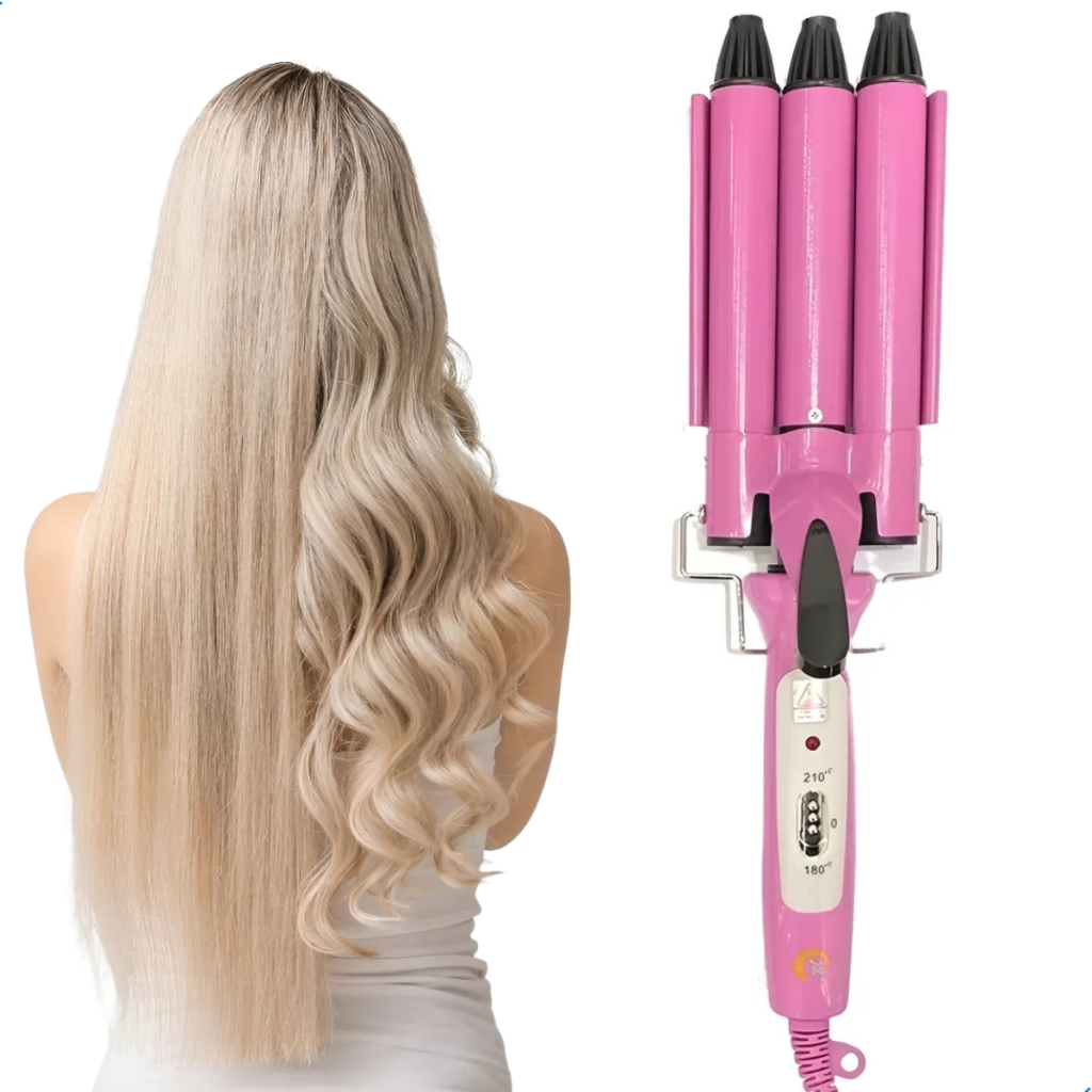Chapinha Modelador de Cachos cabelos Triondas  Cerâmica Ondulador Bivolt Profissional Penteado Fácil