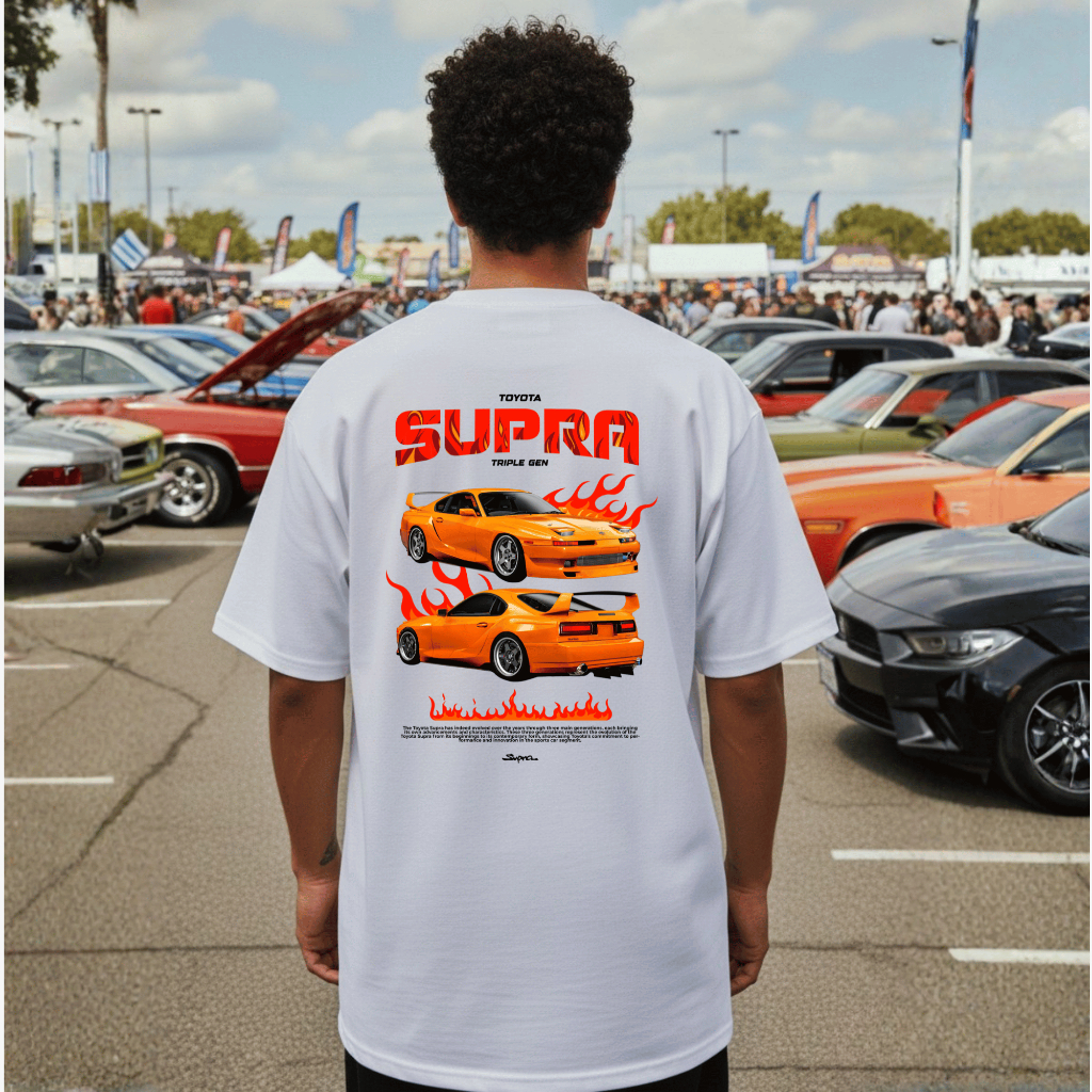Camiseta Oversized Streetwear Toyota Supra JDM Esportivo Carros Evento | Algodão Premium