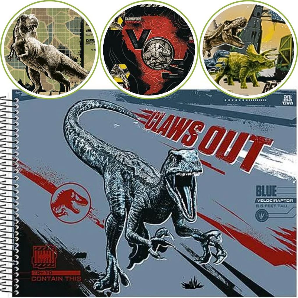 Caderno Cartografia  Jurassic World  60 Folhas Capa Dura em Oferta na Shopee