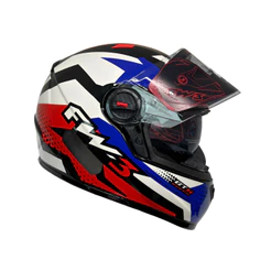 Capacete Fw3 Gtx Super Vermelho Azul E Branco Com Óculos