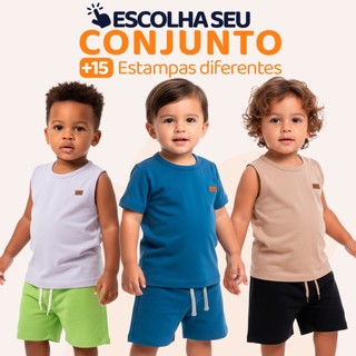 Conjunto de Bebê Menino Liso Masculino Roupa de Bebê Menino Básico Minimalista Roupa infa…