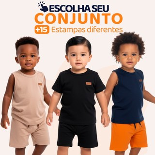 Conjunto de Bebê Menino Liso Masculino Roupa de Bebê Menino Básico Minimalista Roupa Conj…