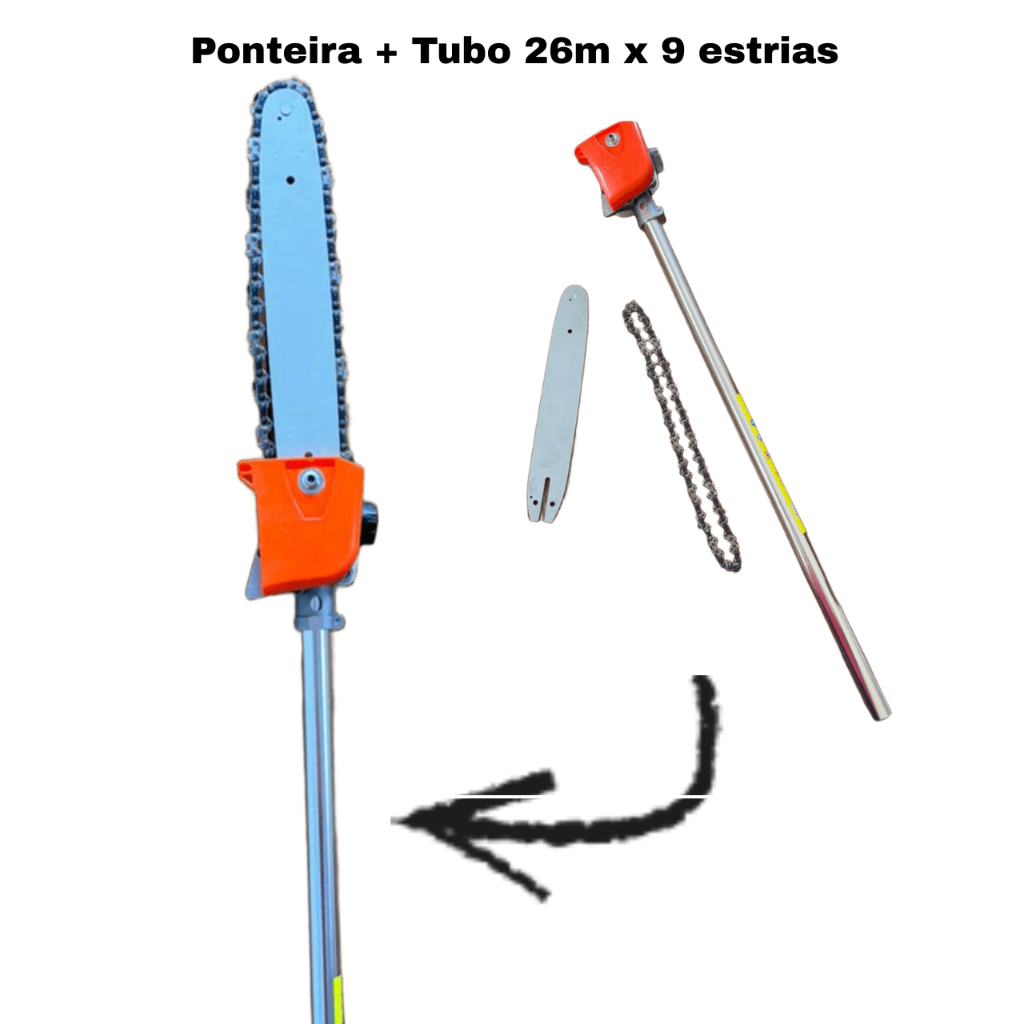 Ponteira e Tubo para Roçadeira Motopoda