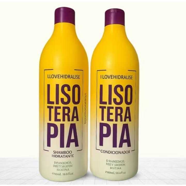 Kit Shampoo e Condicionador 1 Litro - Lisoterapia Hidratação Limpeza Capilar Profunda