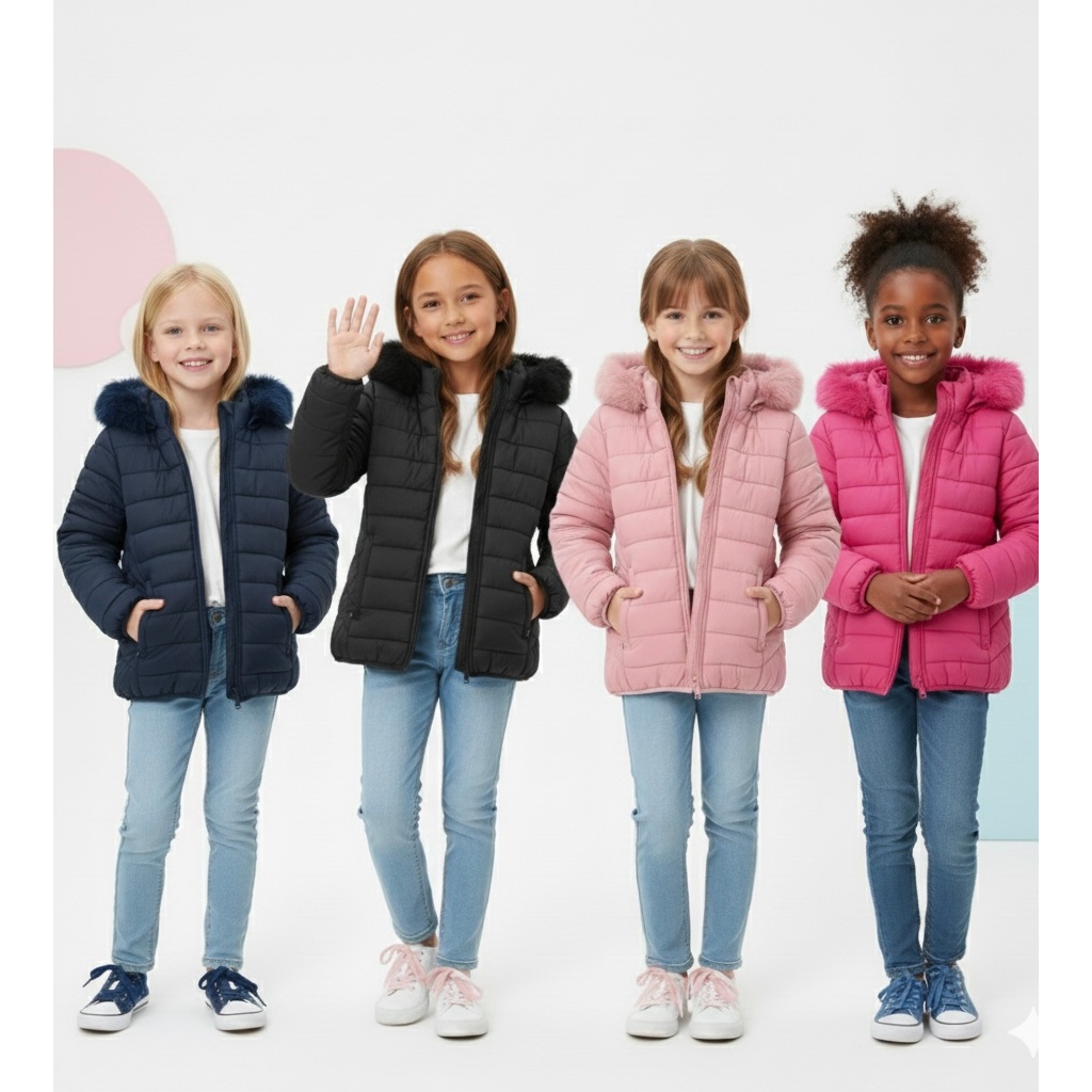 Jaqueta Juvenil Menina Forrada Com Pelinhos Por Dentro com capuz ideal pra escola em Oferta na Shopee