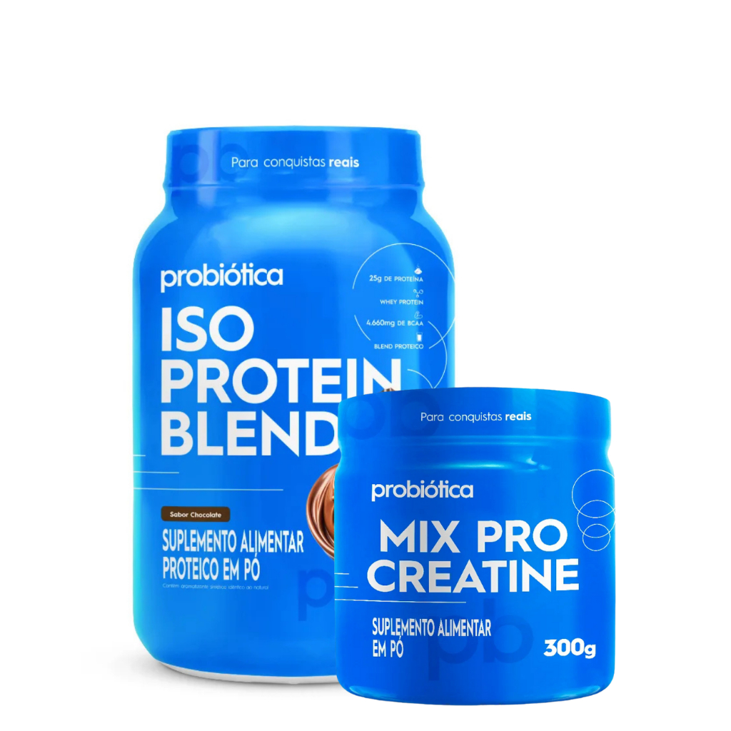 Kit Whey Iso Protein Blend + Creatina Monohidratada Mix Pro 300g - Probiótica