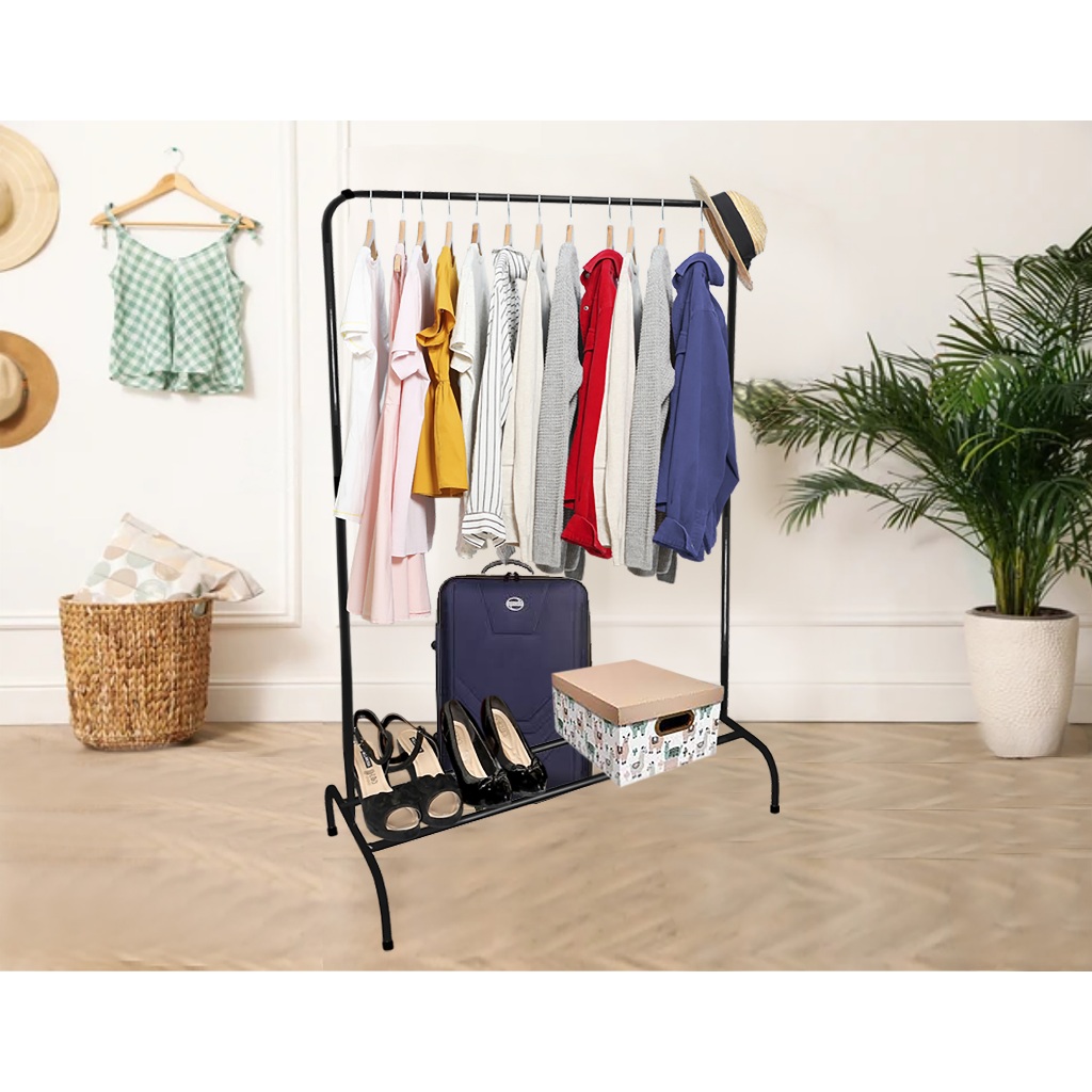 Cabideiro Arara De Roupas De Chão Com Sapateira Loja Quarto em Oferta na Shopee