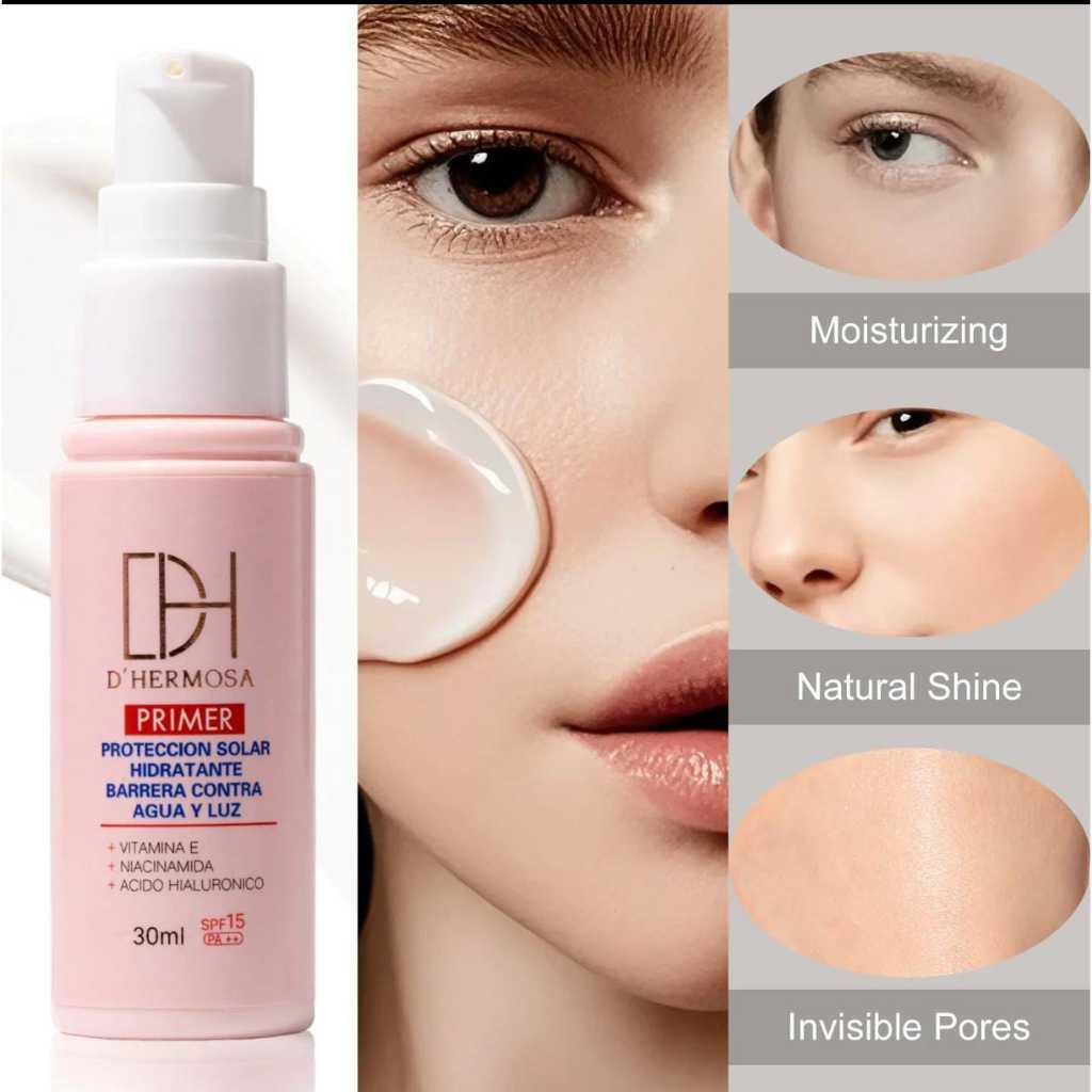 Primer Facial Com protetor Solar spf15, hidratante, Barreira contra Agua e Luz. Da D'Hermosa.