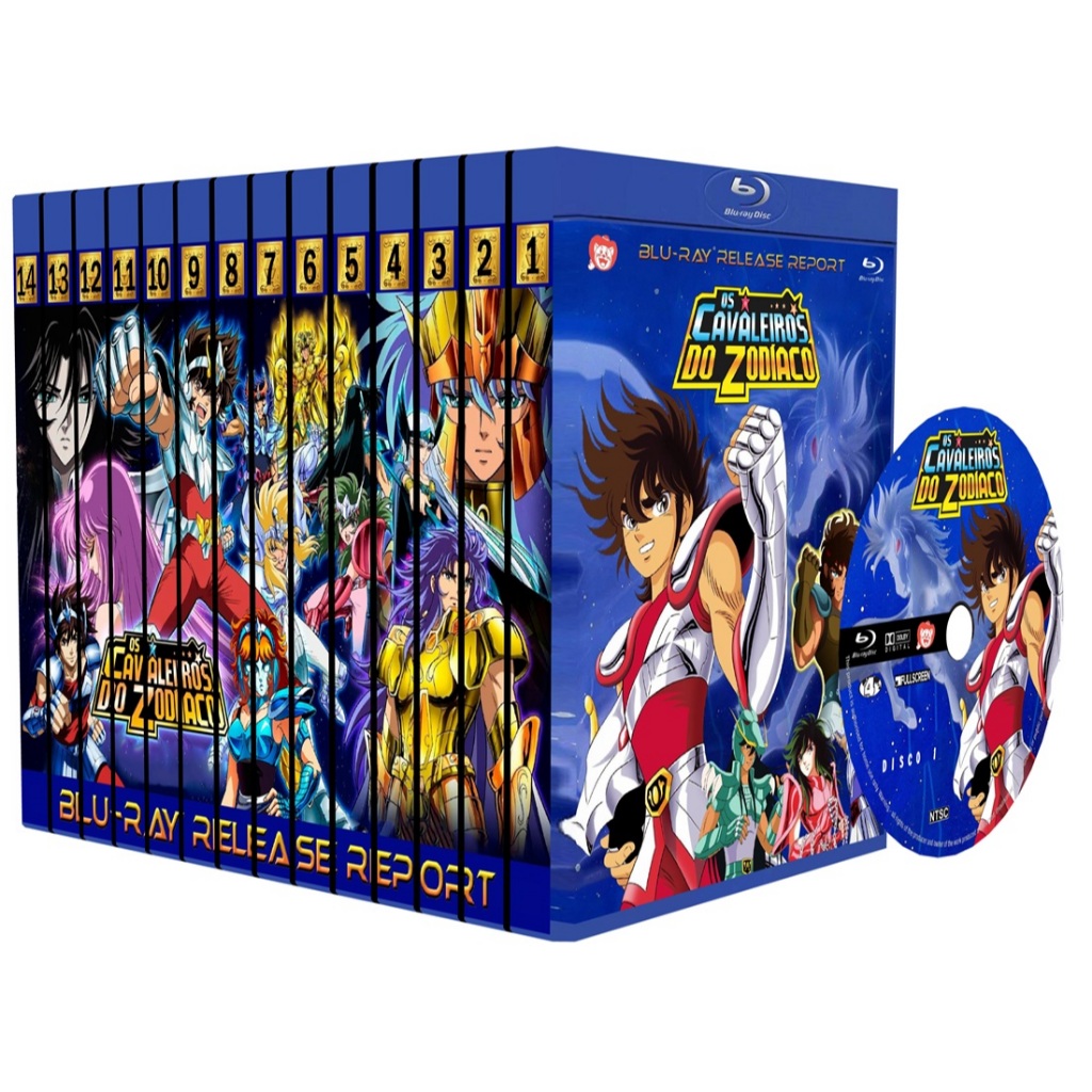 Blu-ray Os Cavaleiros do Zodíaco - Edição contendo a coleção completa + Filmes + Lost Canvas e Alma de Ouro em bluray.