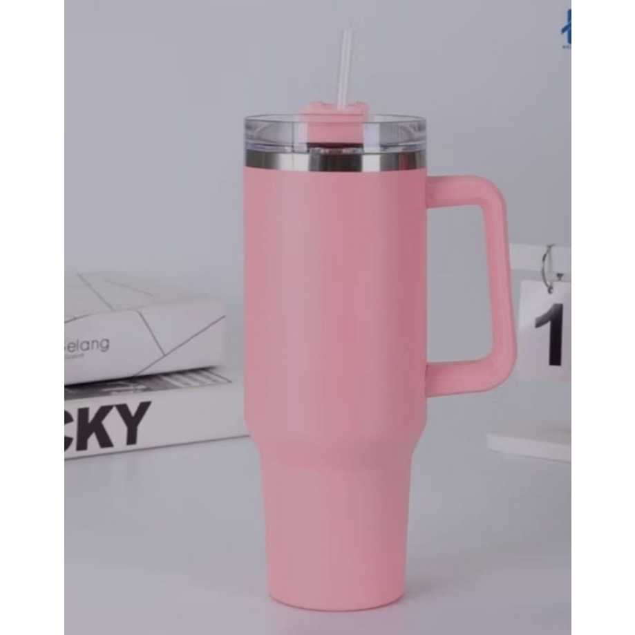 Copo Térmico Inox Portátil 1200ml/1.2L Garrafa Térmica Inoxidável com Tampa e Canudo INOX