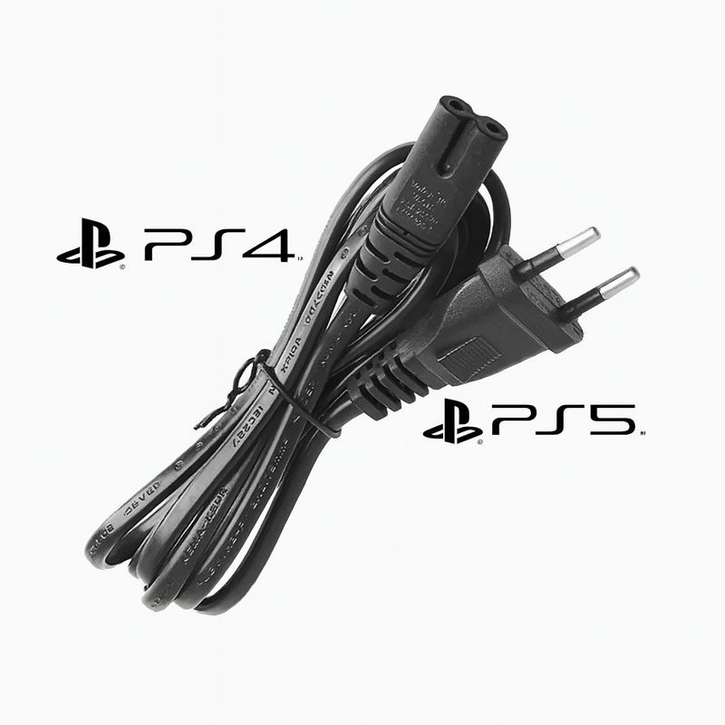 Cabo de Força Tipo 8 1,5m Compatível PS4 PS5 Xbox Fonte Bivolt Original Reforçado em Oferta na Shopee