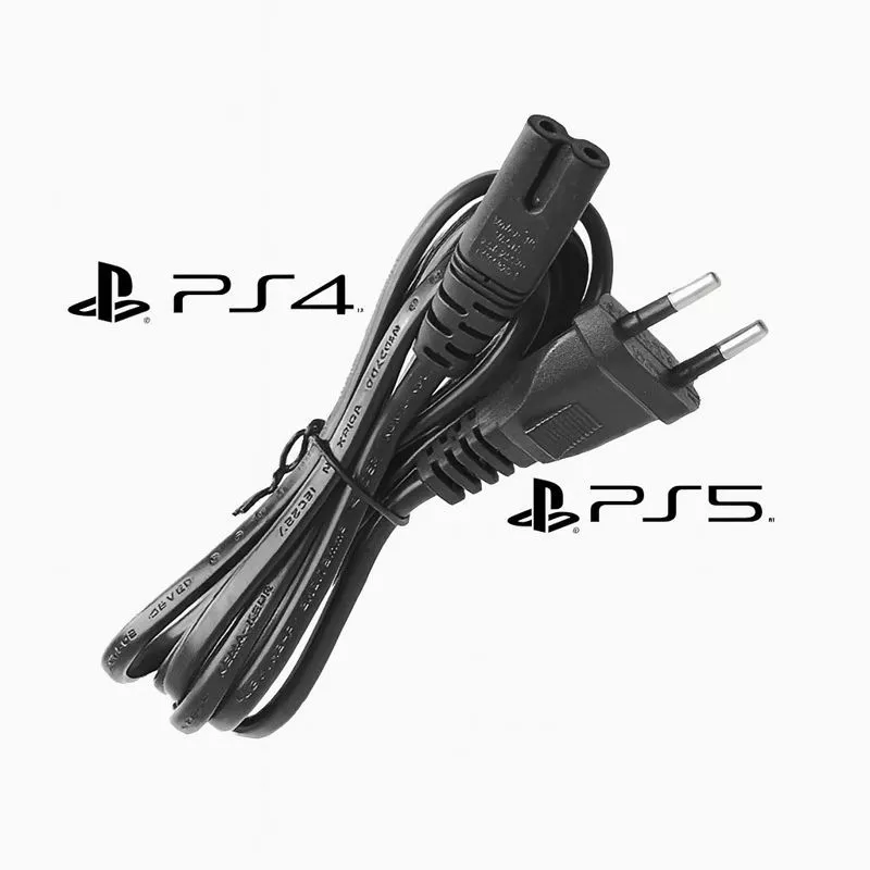 Cabo de Força Tipo 8 1,5m Compatível PS4 PS5 Xbox Fonte Bivolt Original Reforçado