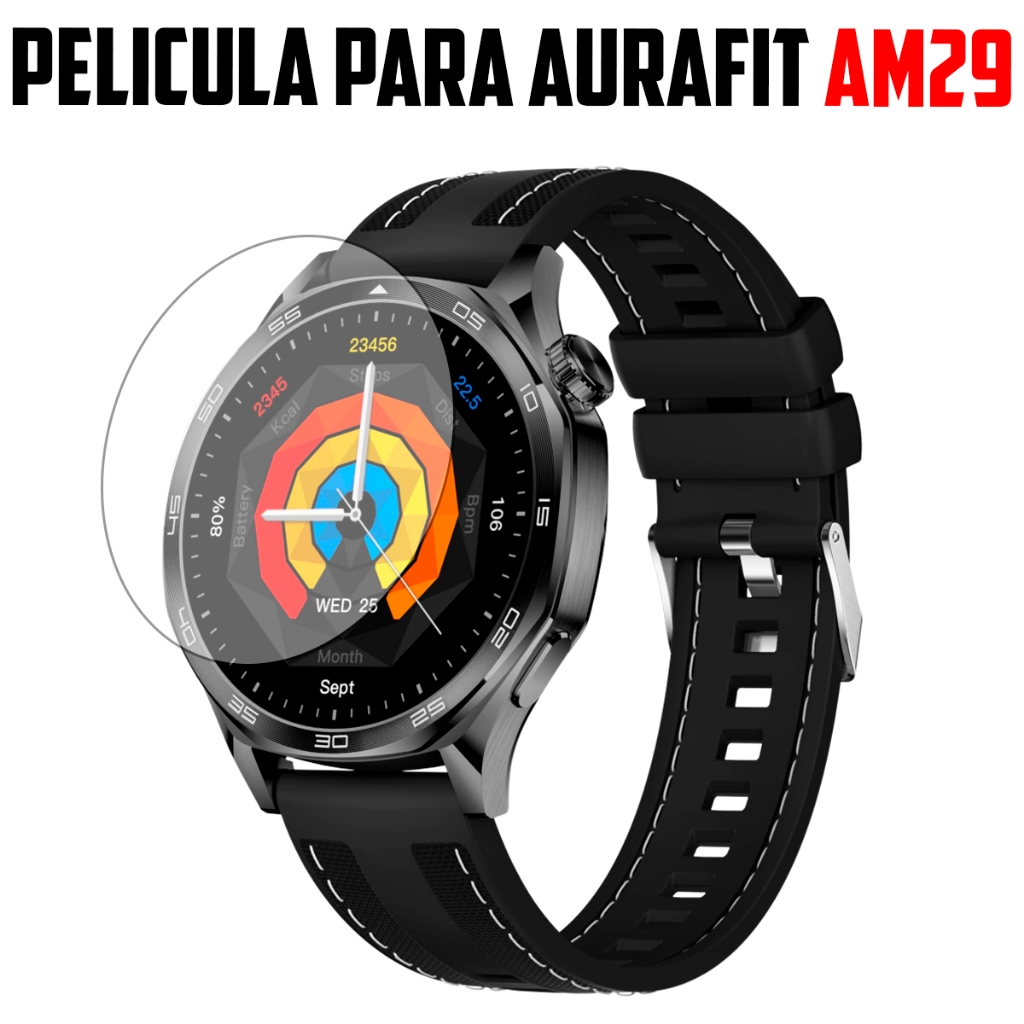 Película para Smartwatch Aurafit AM29 de vidro temperado Proteção de Tela